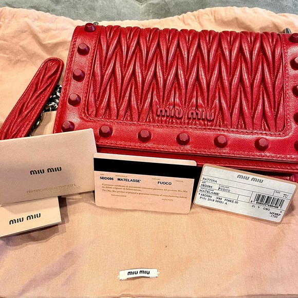Miu Miu Leather Matelasse Pattina Bag - Picture 1 of 10